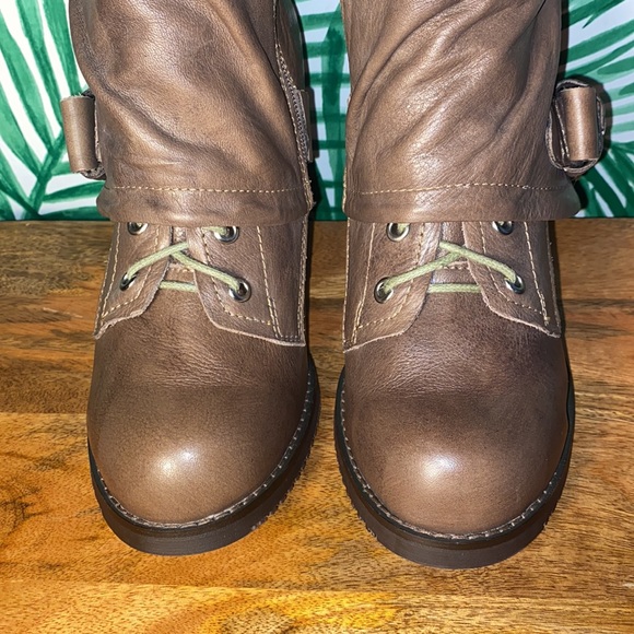 Miz Mooz Sasha Brown Leather Faux Fur Lined Boots Women’s 8 - Picture 3 of 11